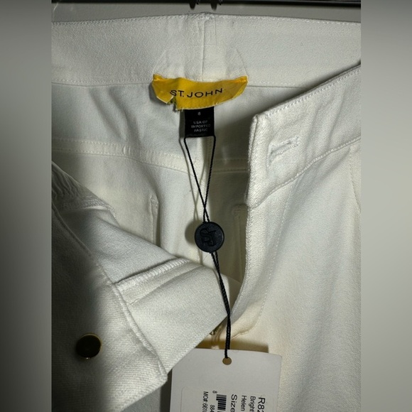 St. John Yellow Label Crystal Pocket in Jeans in White, size 8 New with tags - Picture 4 of 13